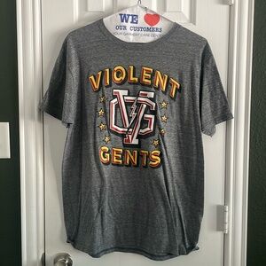 Violent gentlemen grey tee with front and back designs